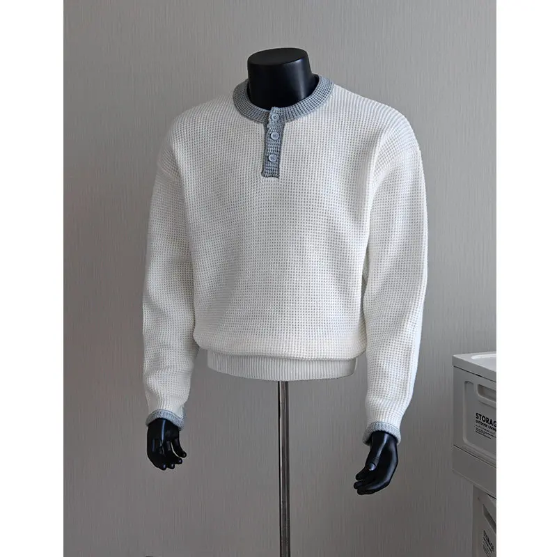 Thiened Retro Sle Men's Knitted Sweater Henry Collar Classic American Casual Winter Warm Color Base Layer Top
Thiened Retro Sle Men's Knitted Sweater Henry Collar Classic American Casual Winter Warm Color Base Layer Top