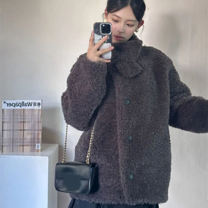 Women Faux Wool Coats Winter Thick Stand Collar Loose Casual Preppy Sweet Jacket Japanese Long Sleeve Button Vintage Outwear New
Women Faux Wool Coats Winter Thick Stand Collar Loose Casual Preppy Sweet Jacket Japanese Long Sleeve Button Vintage Outwear New