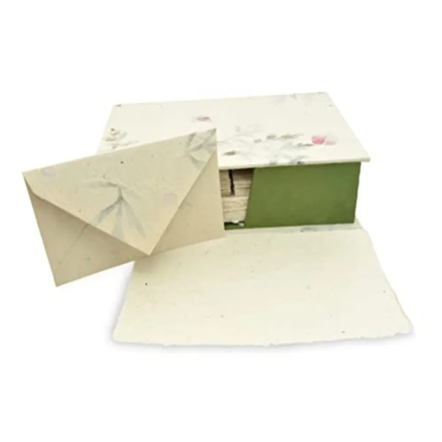 Vintage Stationery Gift Box Set with 50 Handmade A5 Deckle-edge Lokta Paper Sheets and 30 Envelopes
Vintage Stationery Gift Box Set with 50 Handmade A5 Deckle-edge Lokta Paper Sheets and 30 Envelopes
