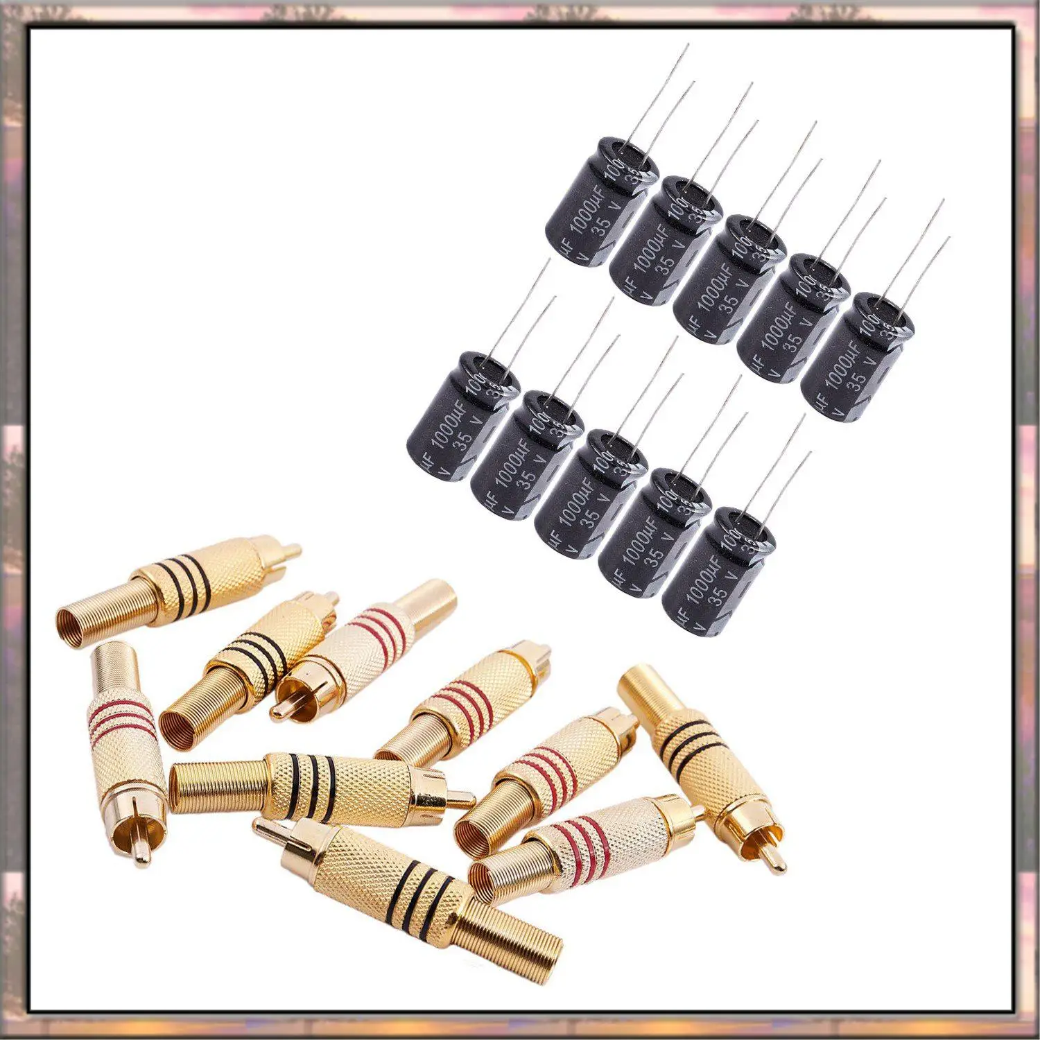 BAAZ HOT 10 Pcs 1000UF 35V Radial Aluminum Electrolytic Capacitors 13Mm X 21 Mm & 10Pcs Gold Tone Male RCA Plug Audio Connector
BAAZ HOT 10 Pcs 1000UF 35V Radial Aluminum Electrolytic Capacitors 13Mm X 21 Mm & 10Pcs Gold Tone Male RCA Plug Audio Connector