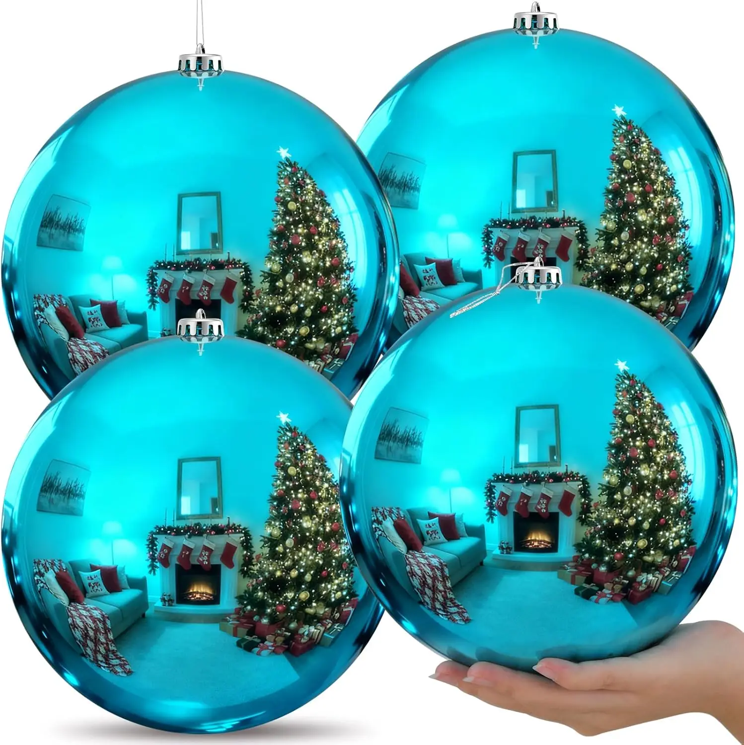 4 oversized Christmas balls 8-inch hanging Christmas tree decorations for holiday party decoration (lake blue)
4 oversized Christmas balls 8-inch hanging Christmas tree decorations for holiday party decoration (lake blue)