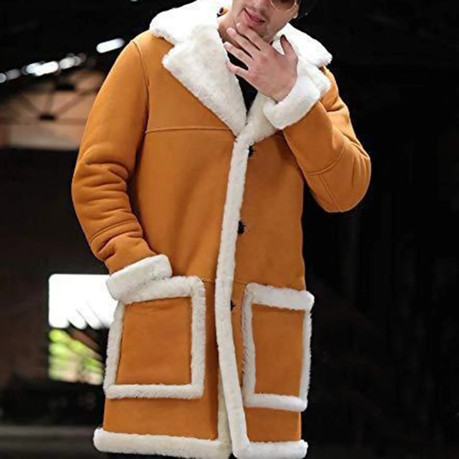 Fashion Casual Men Coats Winter 2024 New Plush Coat Thick Lapel Long Sleeve Overcoat Solid Outerwear Cardigan Tops
Fashion Casual Men Coats Winter 2024 New Plush Coat Thick Lapel Long Sleeve Overcoat Solid Outerwear Cardigan Tops