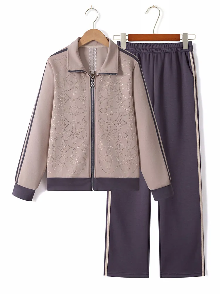 Spring Fashion Sportswear Set for Mom 2026 New Style Mid-Aged Women Two-Piece Set Elegant Outerwear Long Sleeve Zipper Closure
Spring Fashion Sportswear Set for Mom 2026 New Style Mid-Aged Women Two-Piece Set Elegant Outerwear Long Sleeve Zipper Closure