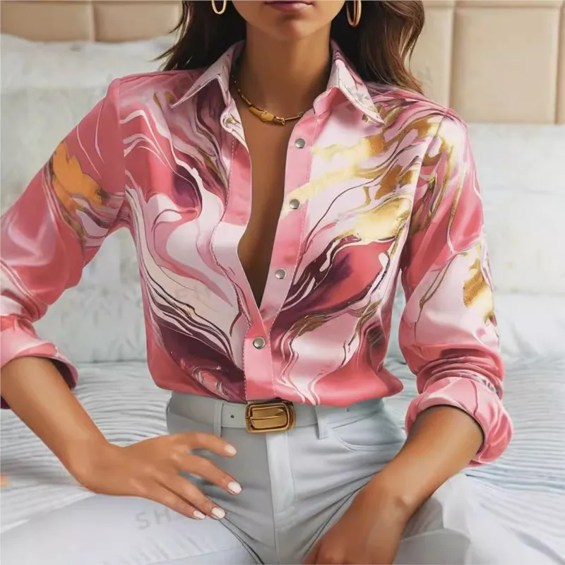 2024 New Elegant Women's Shirt Fashion Print Long Sleeve Shirts Spring Basic Lapel Button Down Shirts Autumn Blouse And Tops
2024 New Elegant Women's Shirt Fashion Print Long Sleeve Shirts Spring Basic Lapel Button Down Shirts Autumn Blouse And Tops