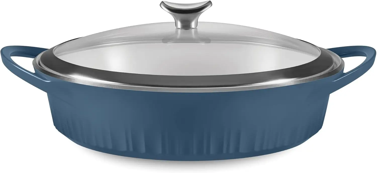 QuickHeat 4-QT Cast Aluminum Braiser With Lid, Nonstick Ceramic Interior, Lightweight and Fast Even Heat Baking & Cooking, For M
QuickHeat 4-QT Cast Aluminum Braiser With Lid, Nonstick Ceramic Interior, Lightweight and Fast Even Heat Baking & Cooking, For M