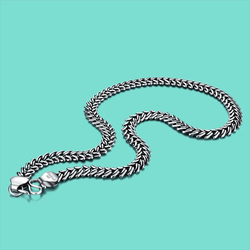 Men's 925 Thai Silver Necklaces Vintage Style Snake Chain Design Solid Silver Modern Minimalist Jewelry Party Birthday Gift
Men's 925 Thai Silver Necklaces Vintage Style Snake Chain Design Solid Silver Modern Minimalist Jewelry Party Birthday Gift