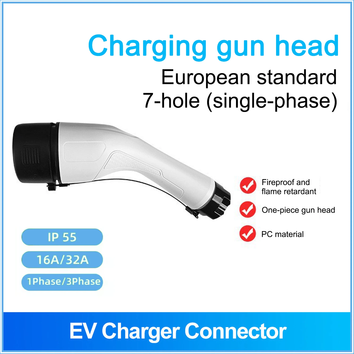 Type 2 EVSE Female Electric Vehicle Charger Plug IEC 62196 Converter 16A 32A for Electric Car Charging Stations replacement plug
Type 2 EVSE Female Electric Vehicle Charger Plug IEC 62196 Converter 16A 32A for Electric Car Charging Stations replacement plug