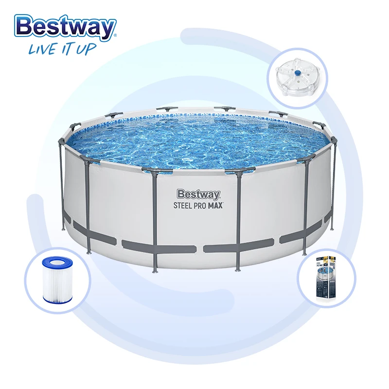56420 56420 Piscinas Plastic Metal Frame Outdoor Swimming Pool 3.66mx1.22m Round Metal Frame Swimming Pool Set
56420 56420 Piscinas Plastic Metal Frame Outdoor Swimming Pool 3.66mx1.22m Round Metal Frame Swimming Pool Set