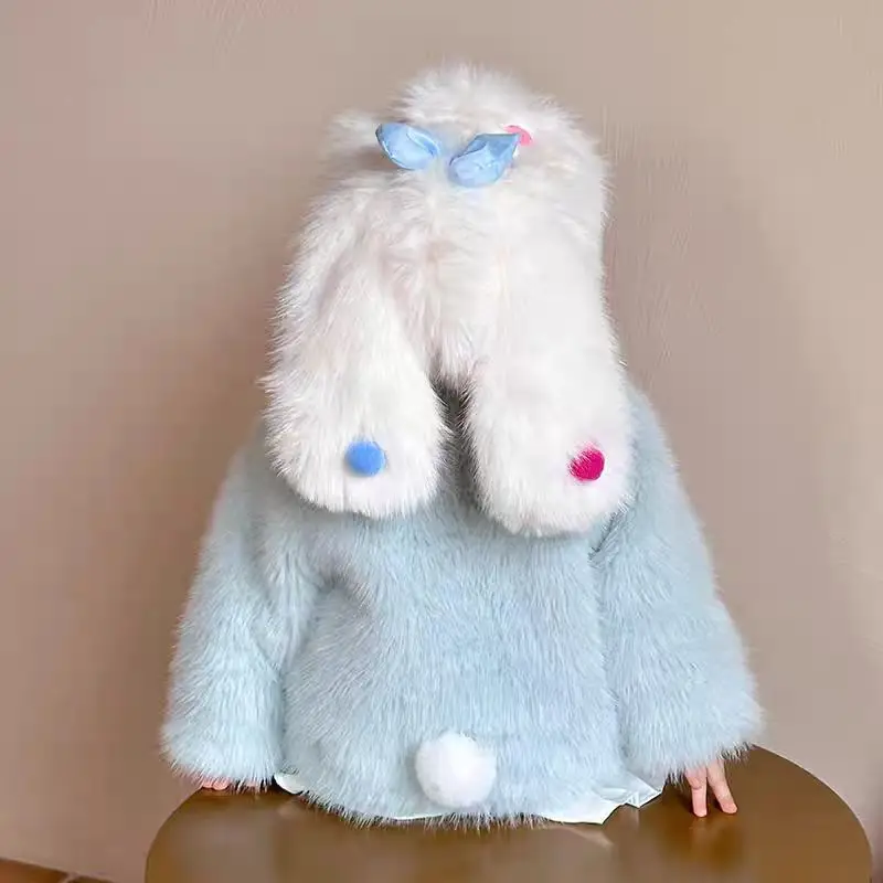 Cartoon Children Plush Rabbit Costume Kawaii Winter Jacket Thicken Warm Kids Coat Girl Faux Fur Outerwear Halloween Party Gift
Cartoon Children Plush Rabbit Costume Kawaii Winter Jacket Thicken Warm Kids Coat Girl Faux Fur Outerwear Halloween Party Gift