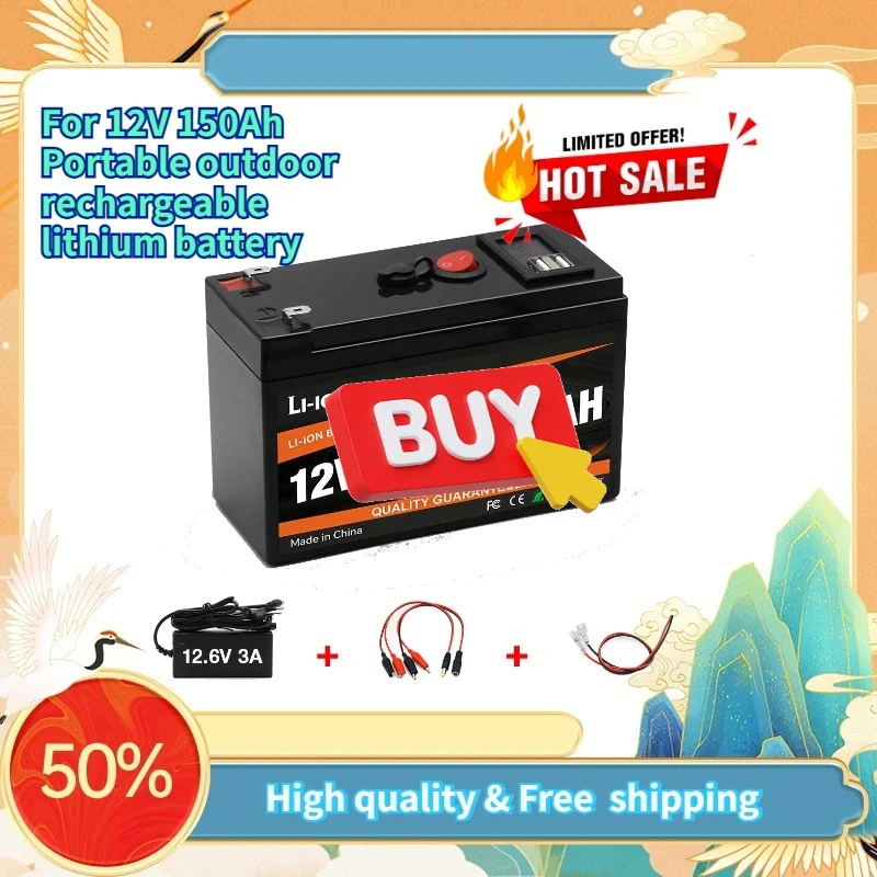 12V 150Ah Portable outdoor rechargeable lithium battery with USB port and power display screen Portable, power bank ,speaker
12V 150Ah Portable outdoor rechargeable lithium battery with USB port and power display screen Portable, power bank ,speaker