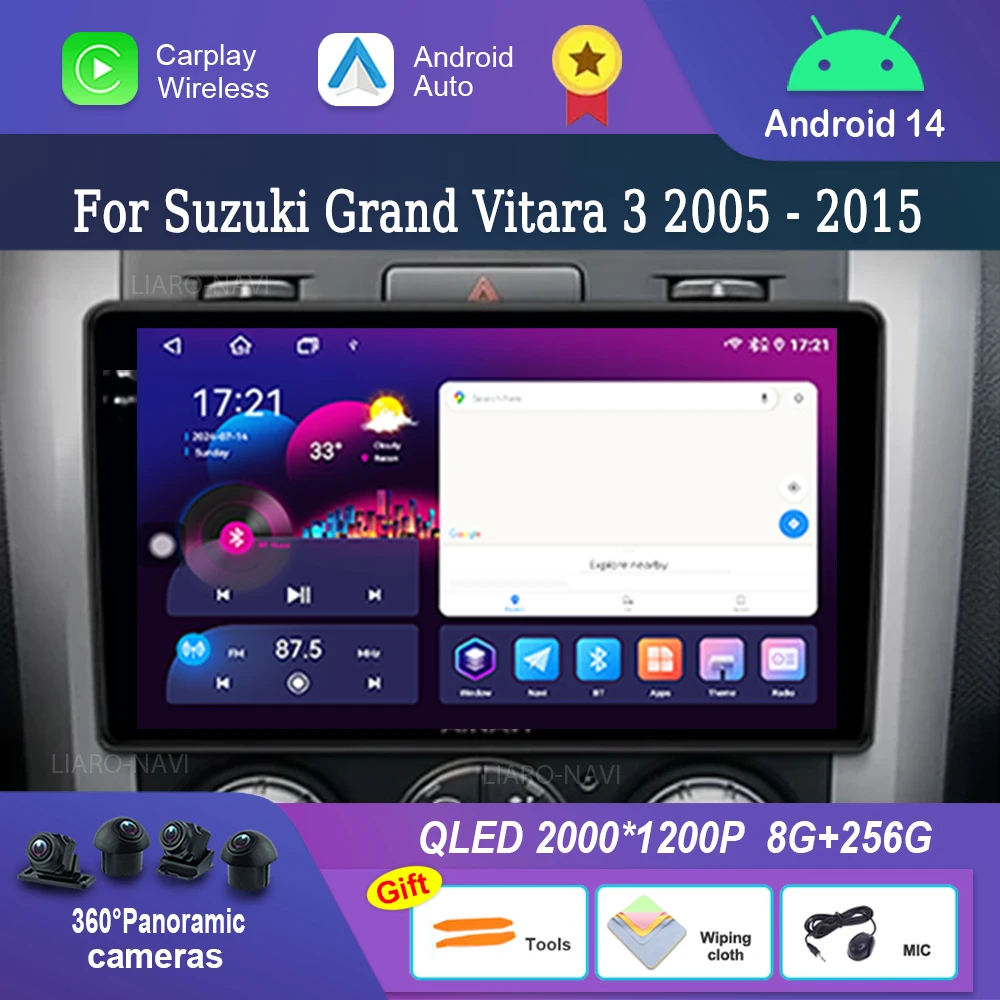 Bluetooth Android 14 WiFi for Suzuki Grand Vitara 3 2005 - 2015 Car Radio Multimedia Player DSP Stereo GPS 4G Split Screen
Bluetooth Android 14 WiFi for Suzuki Grand Vitara 3 2005 - 2015 Car Radio Multimedia Player DSP Stereo GPS 4G Split Screen