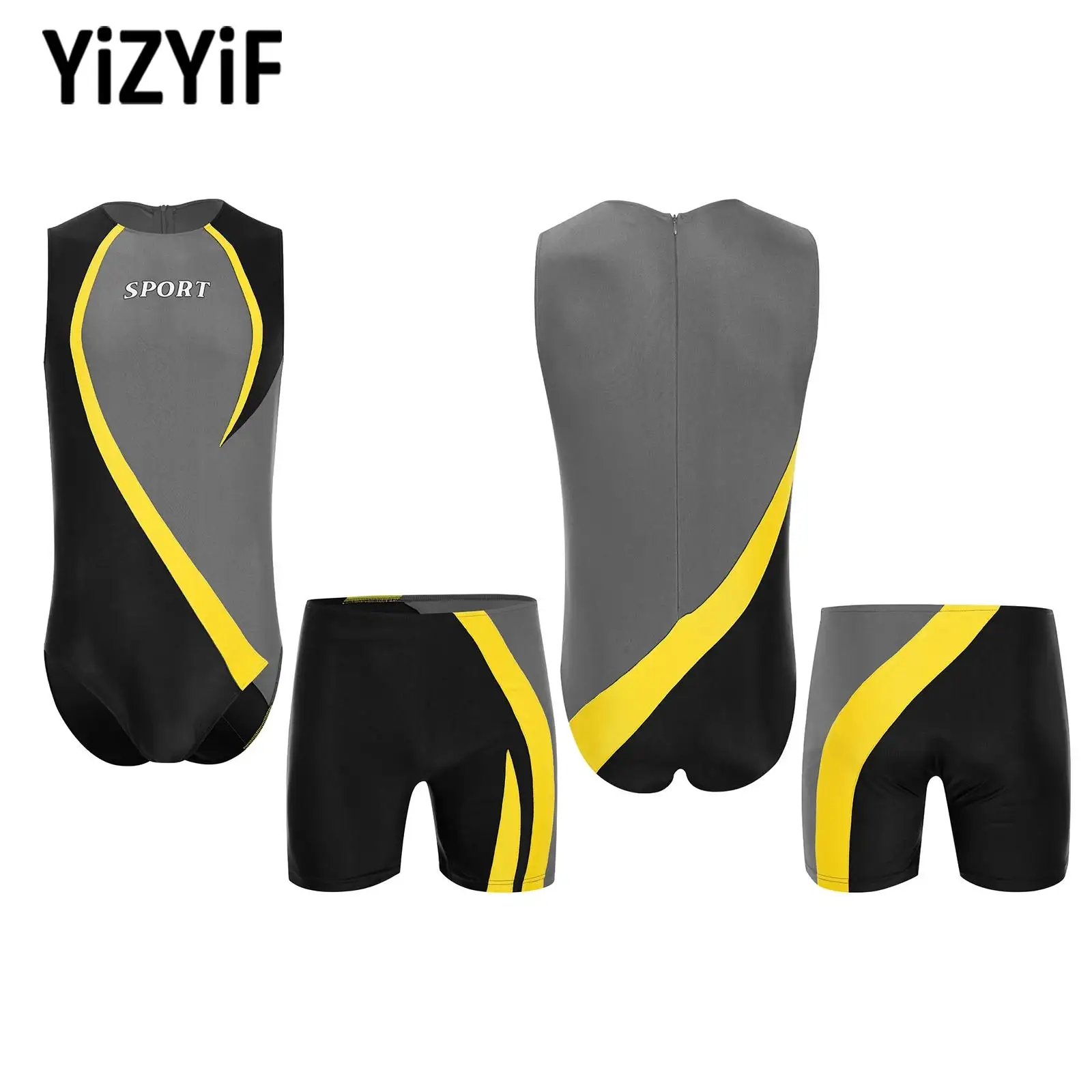 Men's 2Pcs Sports Suit Sleeveless Gym Athletic Leotard Bodysuit+Shorts Sets Adults Running Cycling Workout Clothes Swimwear
Men's 2Pcs Sports Suit Sleeveless Gym Athletic Leotard Bodysuit+Shorts Sets Adults Running Cycling Workout Clothes Swimwear