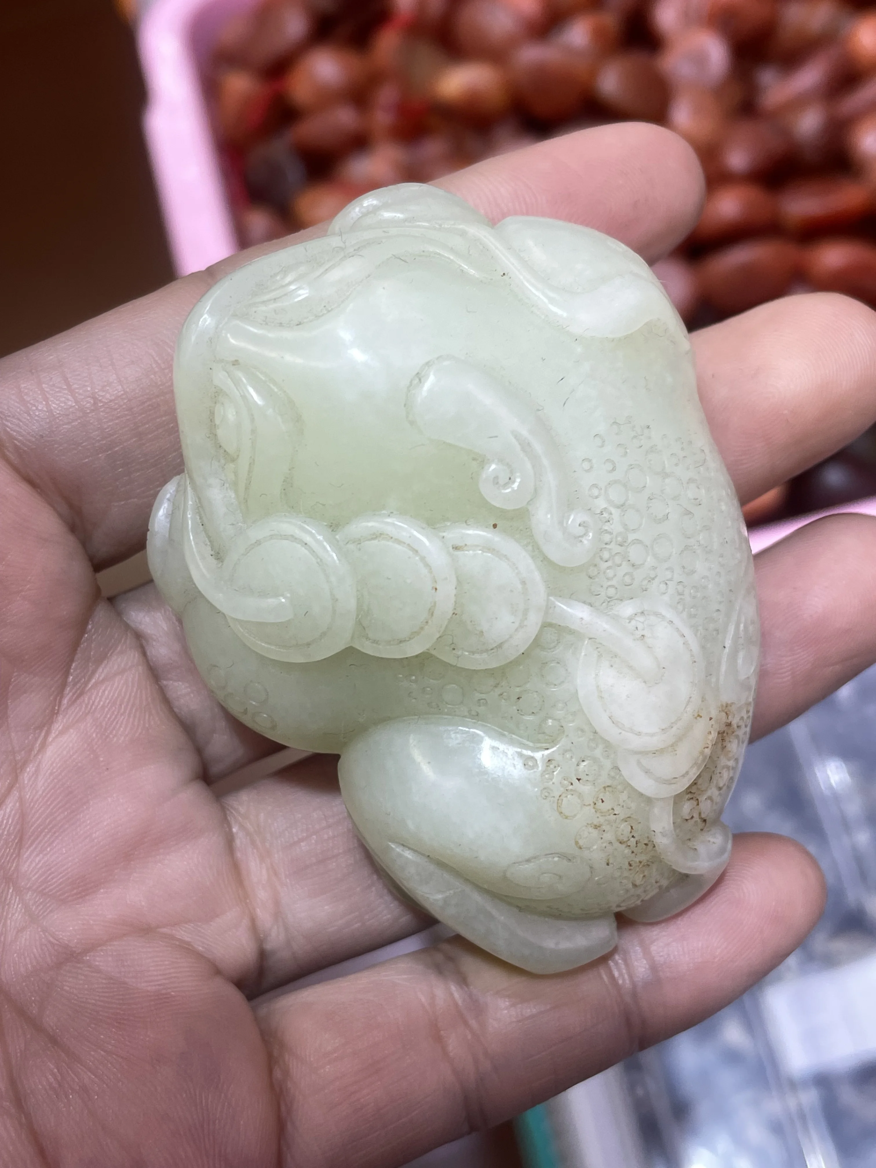 Большой сокровище, китайский винтажный Хэтянь, старый нефрит, 3-ногая грозовая жаба с пучком монет, ручная молитва, тотем, резьба, амулет, Таймстаун
Большой сокровище, китайский винтажный Хэтянь, старый нефрит, 3-ногая грозовая жаба с пучком монет, ручная молитва, тотем, резьба, амулет, Таймстаун