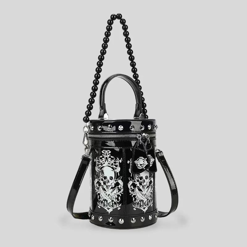 Niche College Students Dark Skull Print Crossbody Bag Punk Rivets Lolita Pearl Chain PU Handbag Gothic Creative Shoulder Bag
Niche College Students Dark Skull Print Crossbody Bag Punk Rivets Lolita Pearl Chain PU Handbag Gothic Creative Shoulder Bag