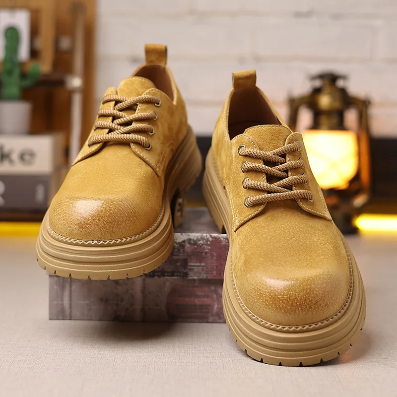 Men's Retro British Suede Leather Breathable Work Shoes Thick Sole Lace Up Non-slip Casual Derby Shoes Quality Platform Shoes
Men's Retro British Suede Leather Breathable Work Shoes Thick Sole Lace Up Non-slip Casual Derby Shoes Quality Platform Shoes