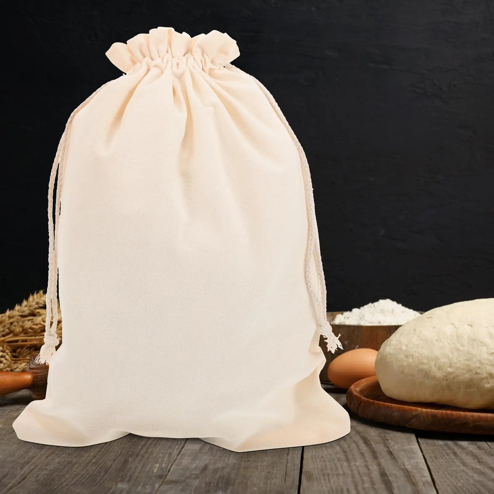 Drawstring Bread Bag Flour Pouch Large Capacity Wear resistant Storage Tote Washable Food Bag Bakery Kitchen Bar Use
Drawstring Bread Bag Flour Pouch Large Capacity Wear resistant Storage Tote Washable Food Bag Bakery Kitchen Bar Use