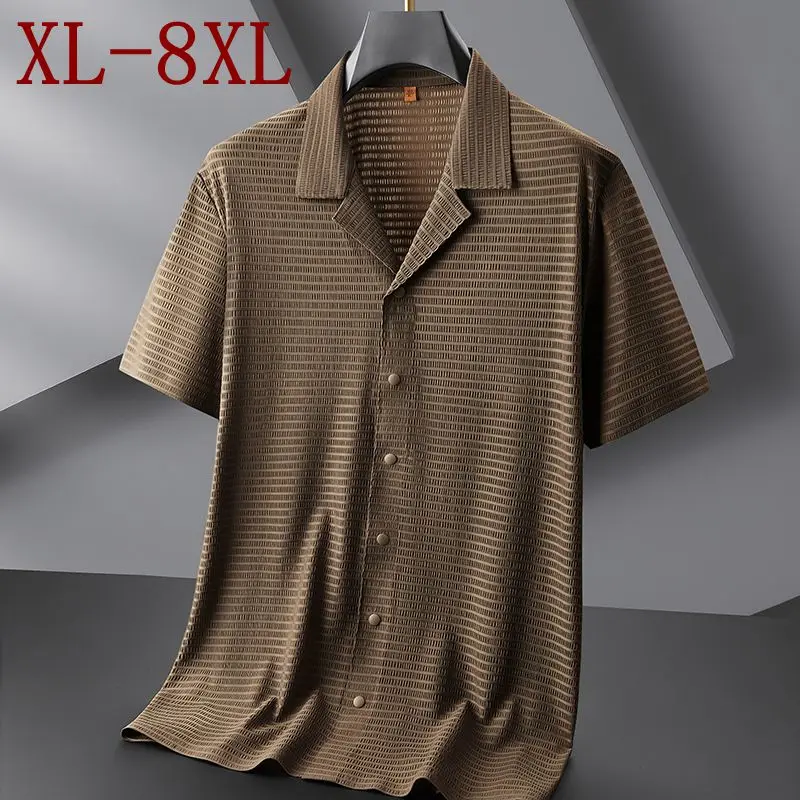 8XL 7XL 6XL 2026 New Summer High End Fashion Lapel Collar Shirt Men Clothes Ice Silk Breathable Mens Shirts Casual chemise homme
8XL 7XL 6XL 2026 New Summer High End Fashion Lapel Collar Shirt Men Clothes Ice Silk Breathable Mens Shirts Casual chemise homme