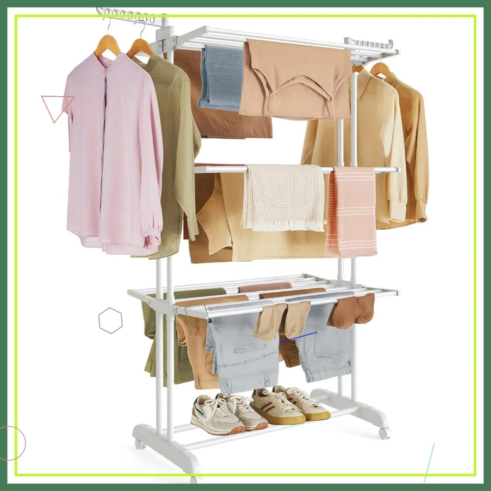 4-уровневая складная сушилка для одежды из нержавеющей стали с колесами, для использования в помещении и на открытом воздухе, простая сборка
4-уровневая складная сушилка для одежды из нержавеющей стали с колесами, для использования в помещении и на открытом воздухе, простая сборка