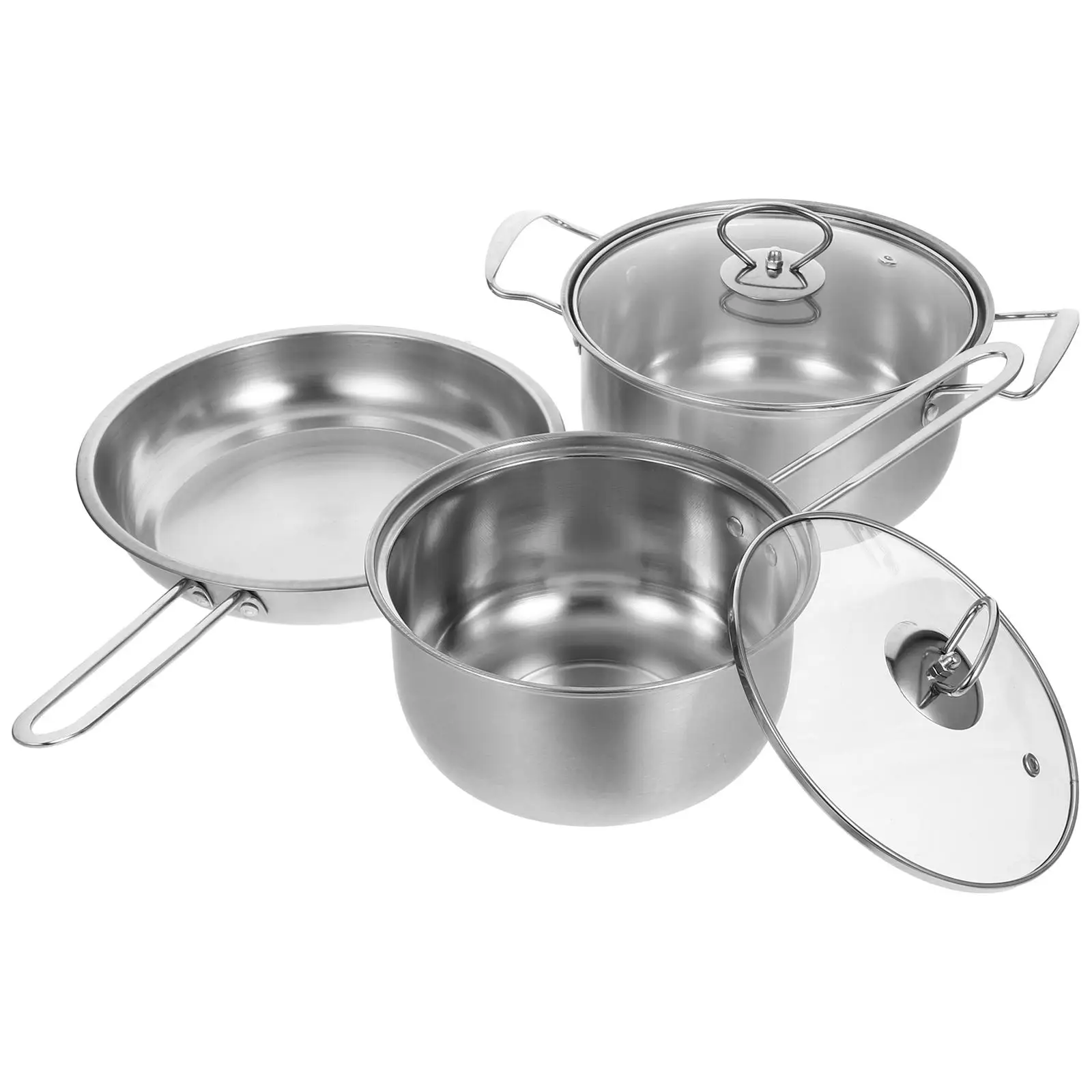 Three Piece Kitchen Set 16cm 20cm Soup Pot 24cm Frying Pan Stainless Steel Lightweight Multi Functional
Three Piece Kitchen Set 16cm 20cm Soup Pot 24cm Frying Pan Stainless Steel Lightweight Multi Functional