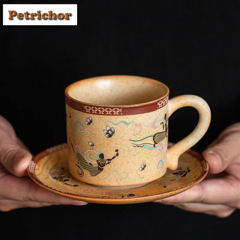 180ml Dunhuang Apsaras Coffee Mug With Plate Kitchen Cup Afternoon Tea Mug Coffee Milk Pot Cup Saucer Kit Teaset Decoration
180ml Dunhuang Apsaras Coffee Mug With Plate Kitchen Cup Afternoon Tea Mug Coffee Milk Pot Cup Saucer Kit Teaset Decoration