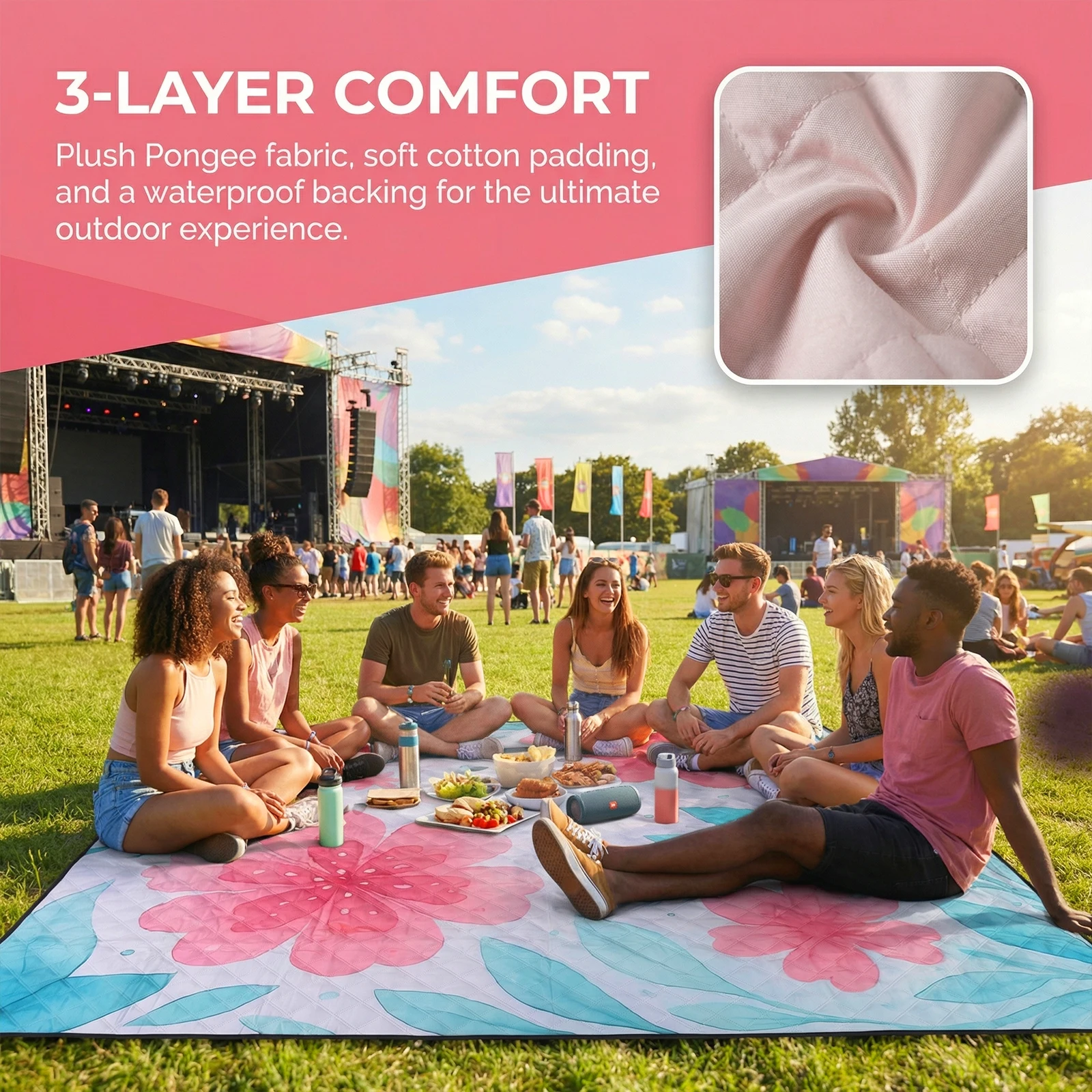 Water Proof Outdoor Picnic Mats Washable Portable Blanket with Carry Strap for Camping Beach Blankets Party Park Accessories
Water Proof Outdoor Picnic Mats Washable Portable Blanket with Carry Strap for Camping Beach Blankets Party Park Accessories