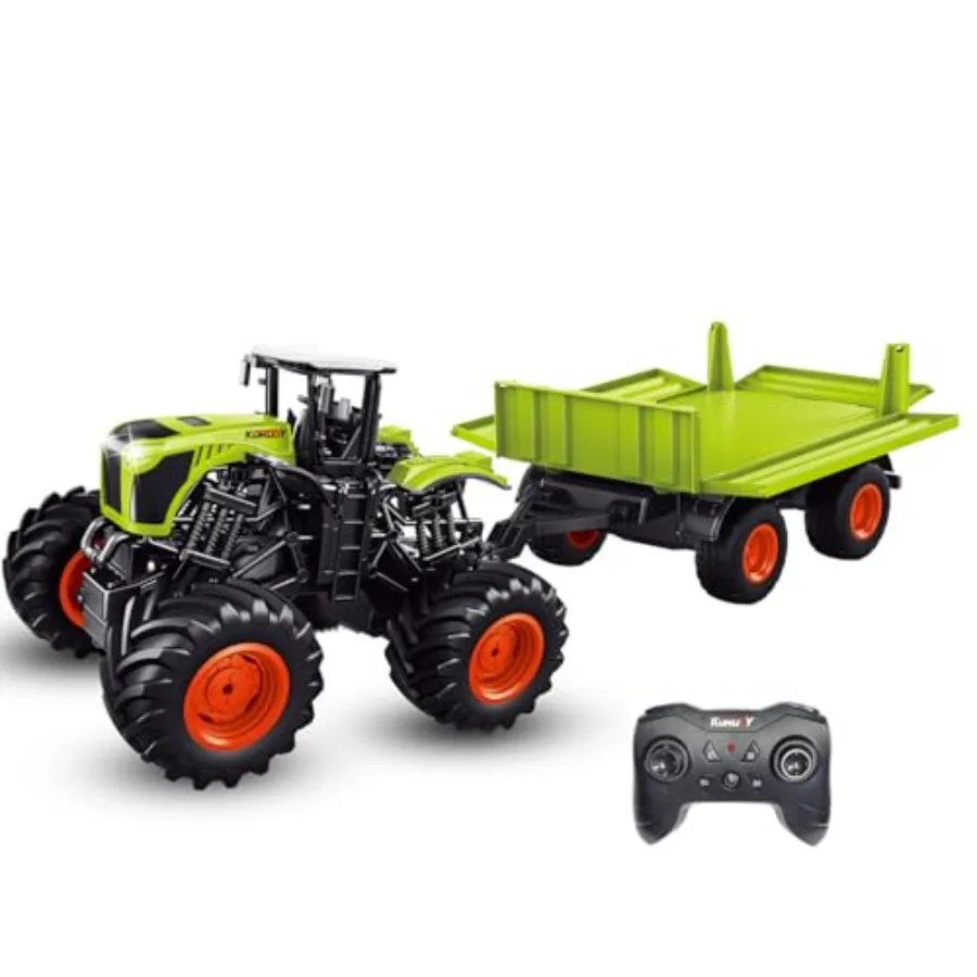 Remote Control Tractor Toy 1:16 Scale Big RC Tractor with Trailer 2.4 Ghz Monster Trucks Toys for 3-5-7 Farm Vehicle Toys for B
Remote Control Tractor Toy 1:16 Scale Big RC Tractor with Trailer 2.4 Ghz Monster Trucks Toys for 3-5-7 Farm Vehicle Toys for B