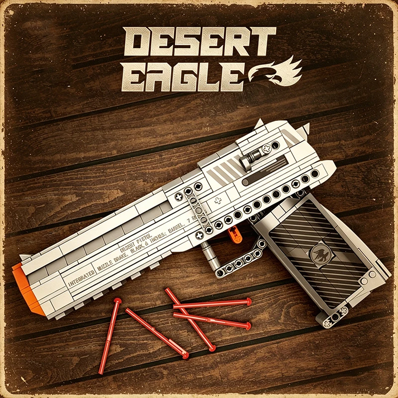 Military Weapons Series Building Blocks 356 Pieces Desert Eagle Pistol Firing Model DIY Assembly Building Toy Boy's Birthday Gif
Military Weapons Series Building Blocks 356 Pieces Desert Eagle Pistol Firing Model DIY Assembly Building Toy Boy's Birthday Gif