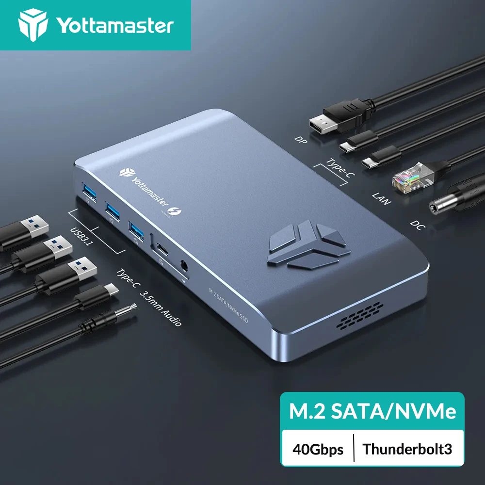 Yottamaster Dual Protocols SSD Case Thunderbolt3 M.2 SATA NVMe Enclosure with 40Gbps USB3.1 GEN2 Type Hard Drive Disk Enclosure
Yottamaster Dual Protocols SSD Case Thunderbolt3 M.2 SATA NVMe Enclosure with 40Gbps USB3.1 GEN2 Type Hard Drive Disk Enclosure