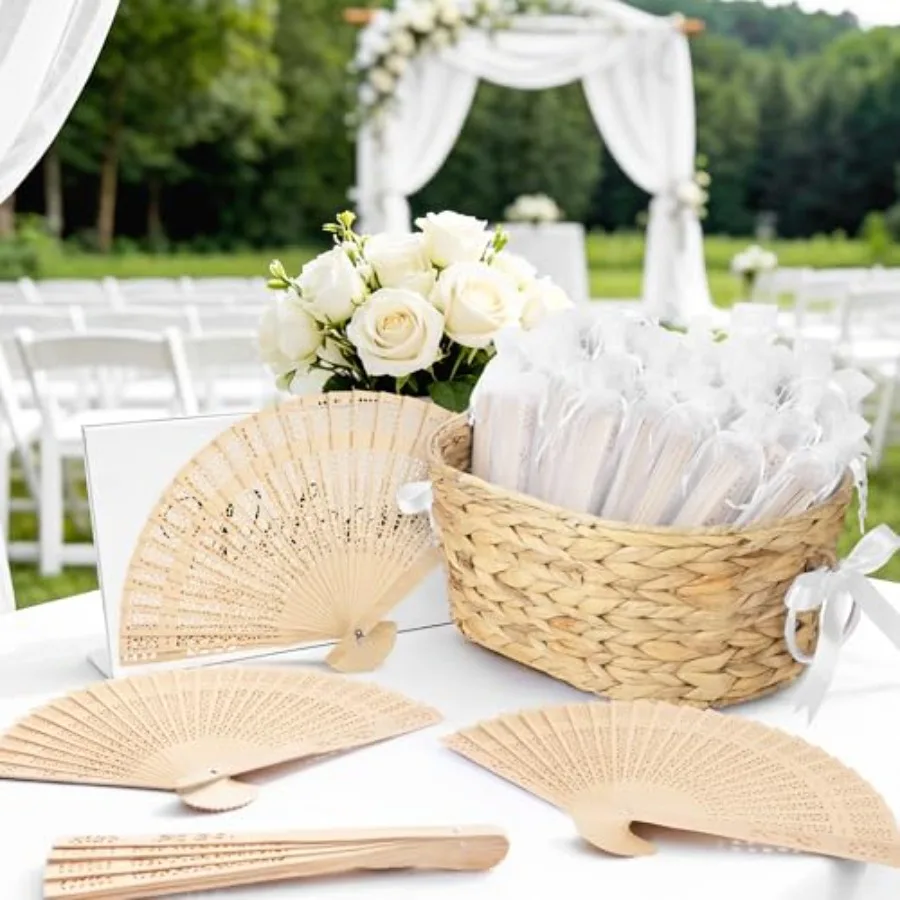 Aodaer Sandalwood Folding Fans Set 100 Wooden Hand Fans with White Organza Bags Woven Basket and Ribbon Vintage Wood Handheld F
Aodaer Sandalwood Folding Fans Set 100 Wooden Hand Fans with White Organza Bags Woven Basket and Ribbon Vintage Wood Handheld F