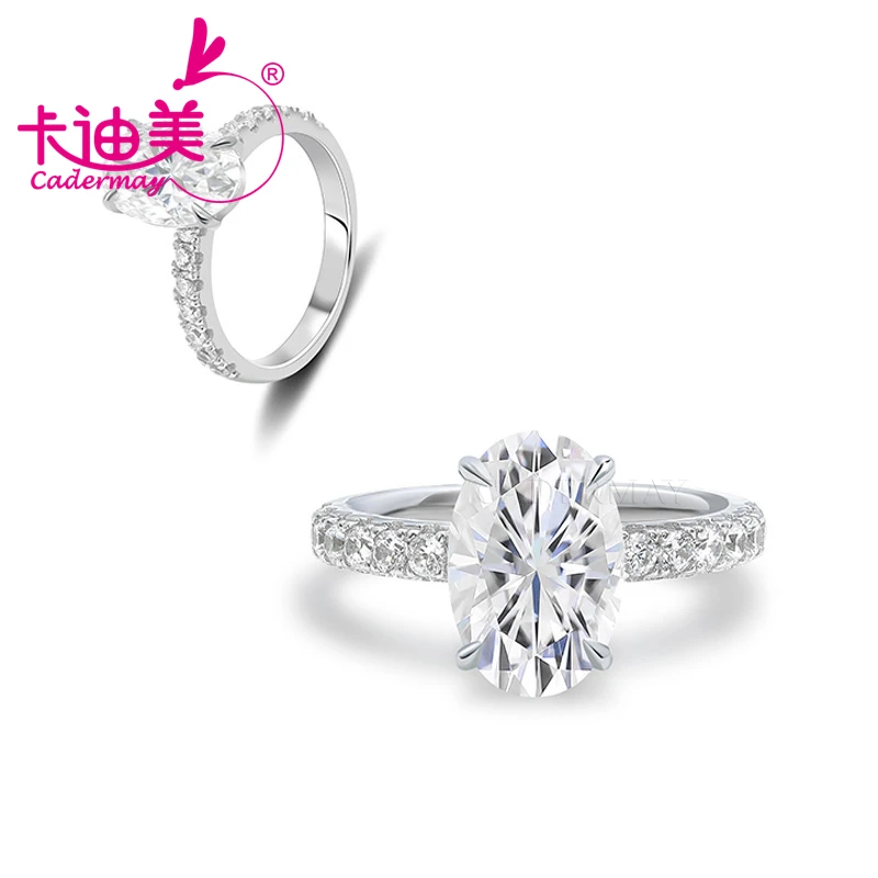 CADERMAY 925 Silver Rings 1ct ~5ct Engagement D VVS Oval Shape Moissanite Diamond Rings Wedding Bands For Women Jewelry
CADERMAY 925 Silver Rings 1ct ~5ct Engagement D VVS Oval Shape Moissanite Diamond Rings Wedding Bands For Women Jewelry
