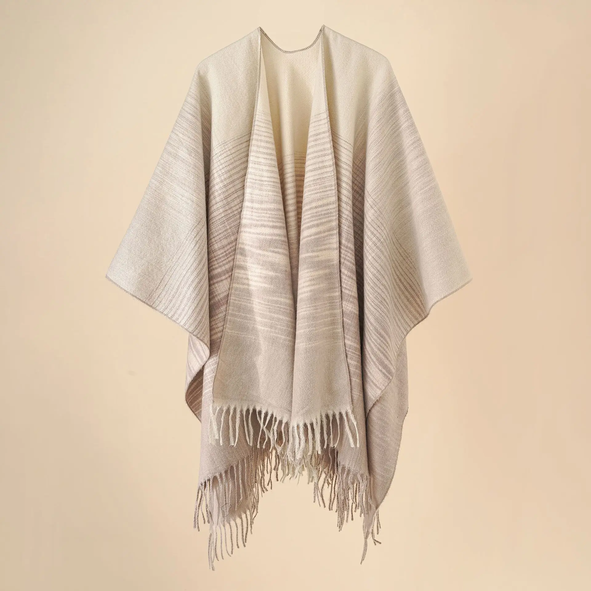 Autumn Winter New Style Shawl Women's Imitation Cashmere Gradual Tassel Poncho Lady Capes Beige Cloaks
Autumn Winter New Style Shawl Women's Imitation Cashmere Gradual Tassel Poncho Lady Capes Beige Cloaks