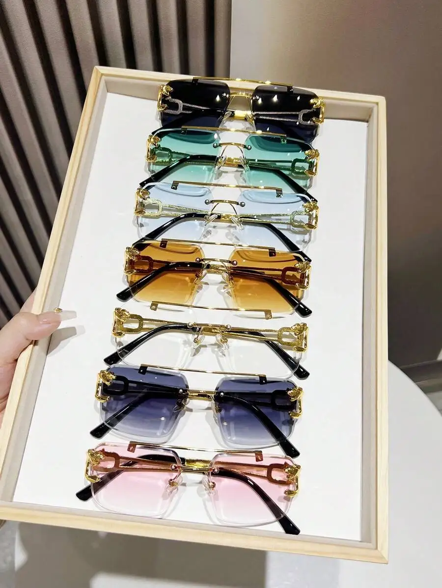7pcs Women's Metal Square Frameless Multi-Color Fashion Street Chic Modern Elegant Minimalist Glasses Set, Suitable For
7pcs Women's Metal Square Frameless Multi-Color Fashion Street Chic Modern Elegant Minimalist Glasses Set, Suitable For