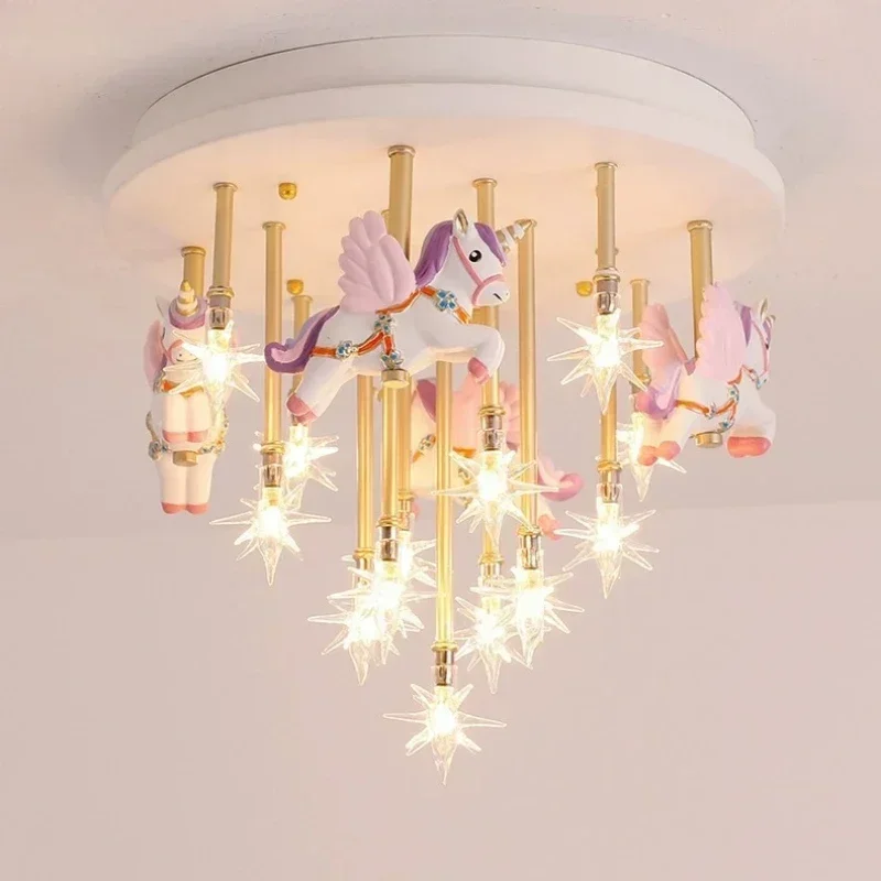 SANDYHA Unicorn Star Led Ceiling Light Kids Room Decor Cartoon Chandelier Baby Bedroom Modern Hanging Pendant Lamp
SANDYHA Unicorn Star Led Ceiling Light Kids Room Decor Cartoon Chandelier Baby Bedroom Modern Hanging Pendant Lamp