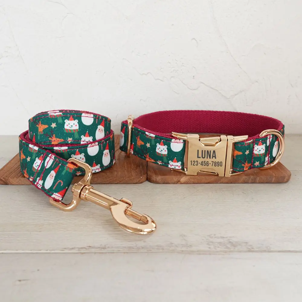 Personalized Dog Collar with Free Engraving, Matching Pet Leash,Customzied Contacts Metal Buckle,Christmas Puppy Collar
Personalized Dog Collar with Free Engraving, Matching Pet Leash,Customzied Contacts Metal Buckle,Christmas Puppy Collar