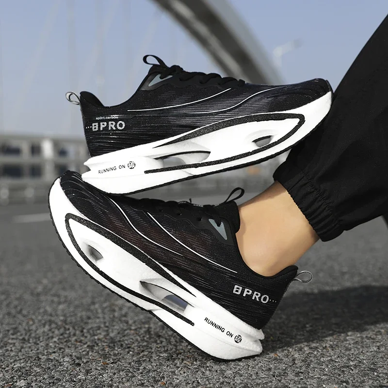 New Cushioning Running Shoes for Men Lightweight Lace Up Carbon Plate Sports Women Non-slip Outdoor Athletic Male Sneakers
New Cushioning Running Shoes for Men Lightweight Lace Up Carbon Plate Sports Women Non-slip Outdoor Athletic Male Sneakers