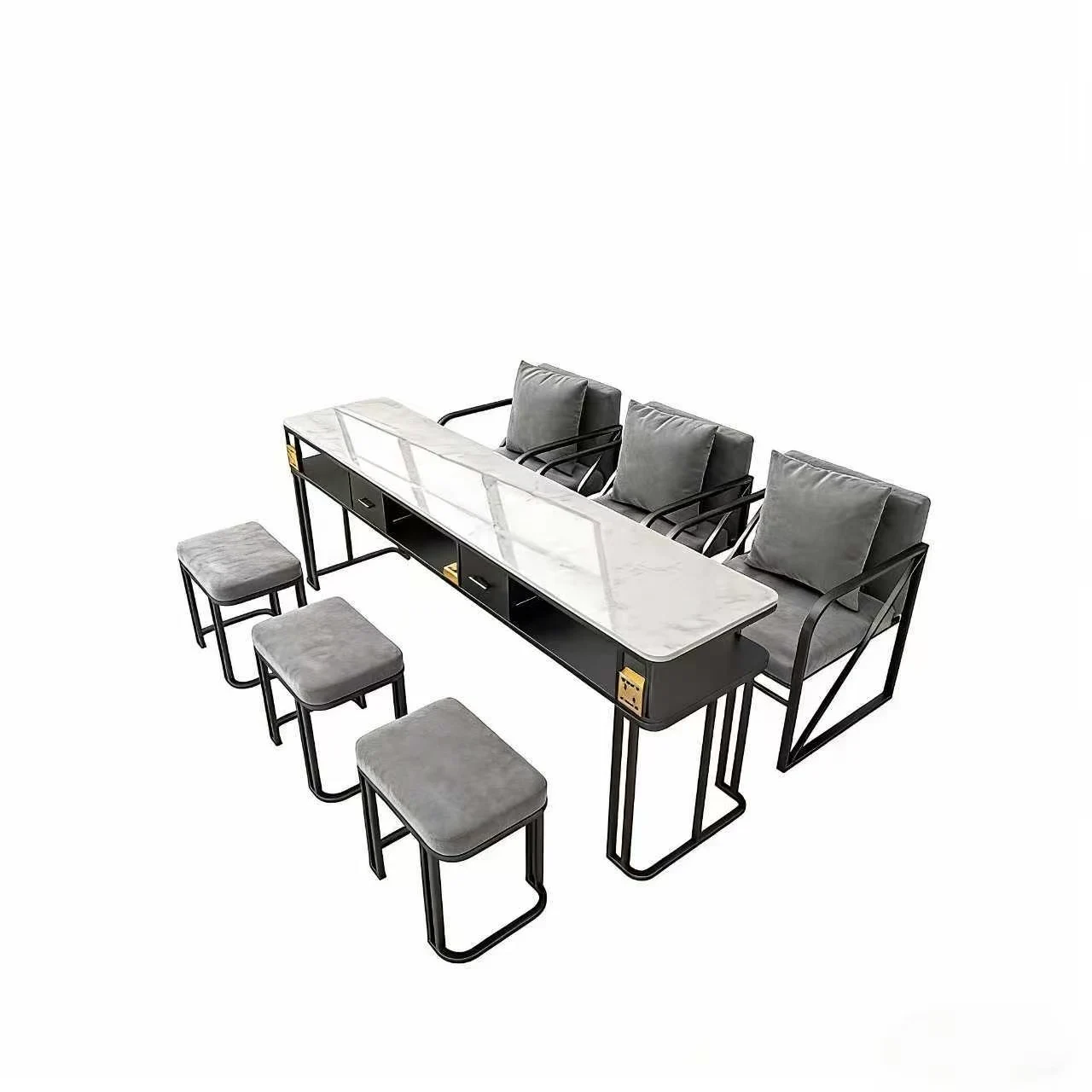 ##Internet Celebrity Black Nail Table, Single, Double, Three Person 2025 New Marble Nail Salon Special Table and Chair Set
##Internet Celebrity Black Nail Table, Single, Double, Three Person 2025 New Marble Nail Salon Special Table and Chair Set