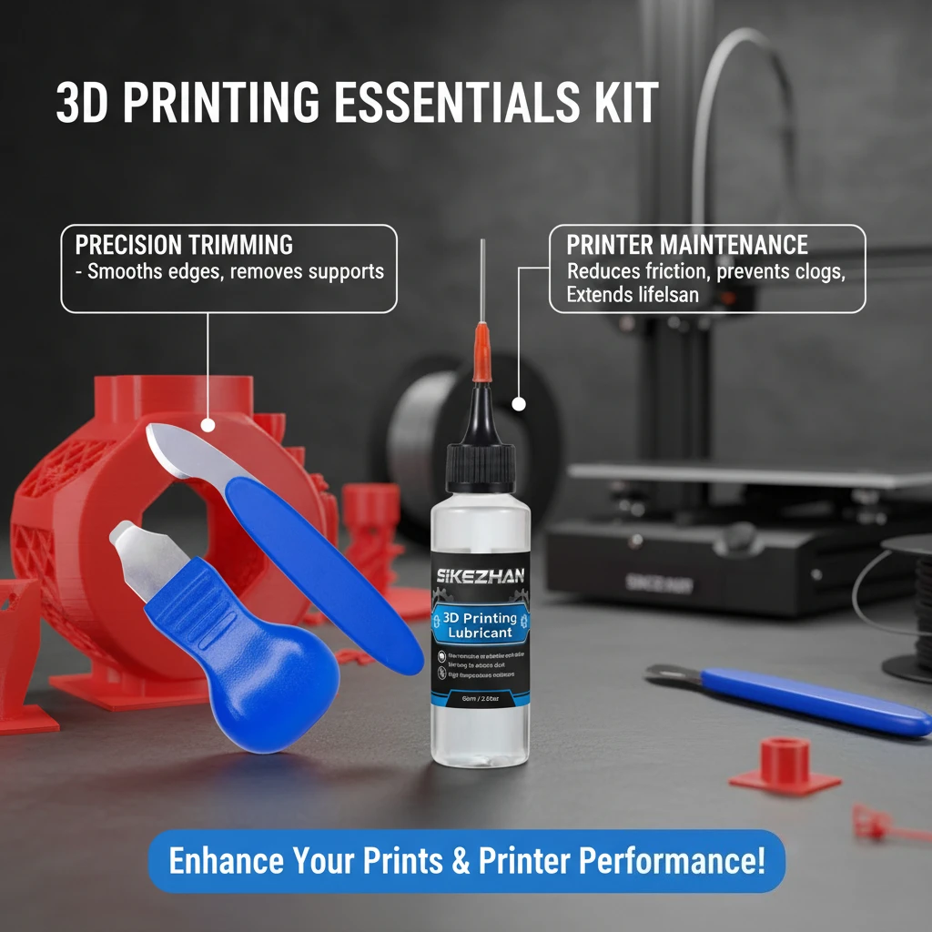 65ml 3D Printer Lubricant Oil&Deburring Tool Kit, Linear Rail Grease,Trimming Knife Scraper for PLA ABS PETG Model Edge Cleaning
65ml 3D Printer Lubricant Oil&Deburring Tool Kit, Linear Rail Grease,Trimming Knife Scraper for PLA ABS PETG Model Edge Cleaning