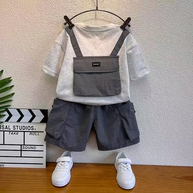 Boys' Set Children's Summer Short Sleeved T-shirt New Trendy Clothing for Boys Boys' Baby Two-piece Set
Boys' Set Children's Summer Short Sleeved T-shirt New Trendy Clothing for Boys Boys' Baby Two-piece Set