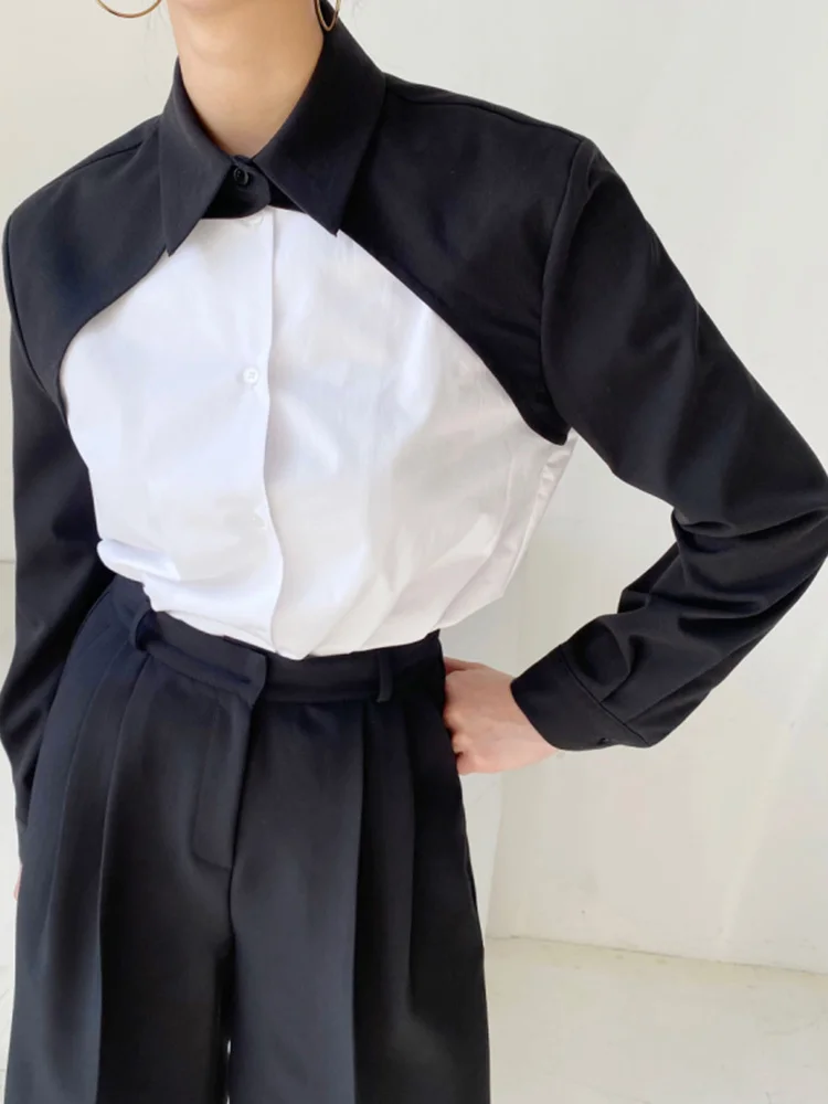 Patchwork Colorblock Shirt For Female Lapel Long Sleeve Straight Loose One Size Blouse Women 2022 Spring Clothes Fashion N719
Patchwork Colorblock Shirt For Female Lapel Long Sleeve Straight Loose One Size Blouse Women 2022 Spring Clothes Fashion N719