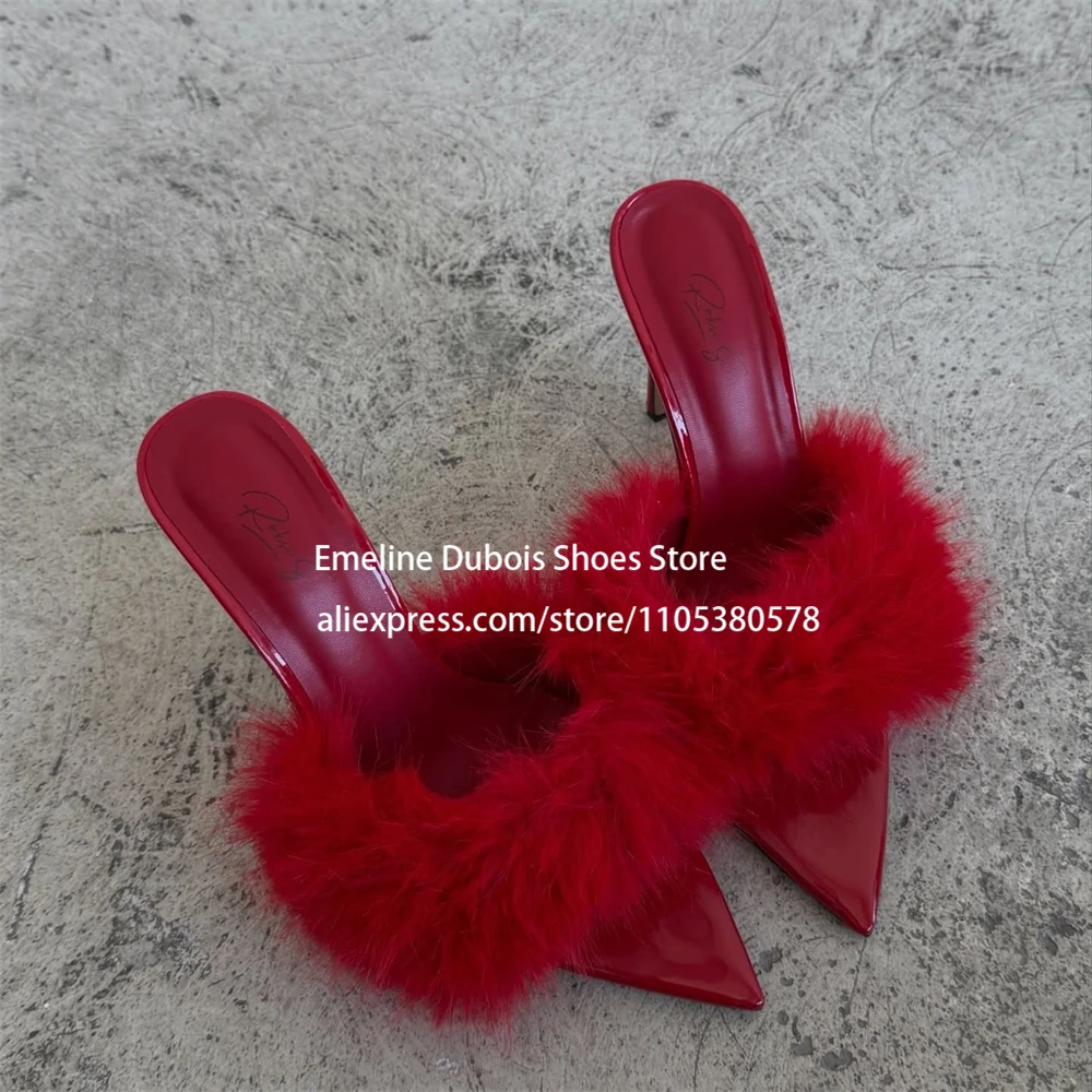 Metallic Furry High Heel Slippers Luxury Pointed Toe Slip on Stilettos Sandals for Women Nightclub Party Summer Casual Shoes
Metallic Furry High Heel Slippers Luxury Pointed Toe Slip on Stilettos Sandals for Women Nightclub Party Summer Casual Shoes