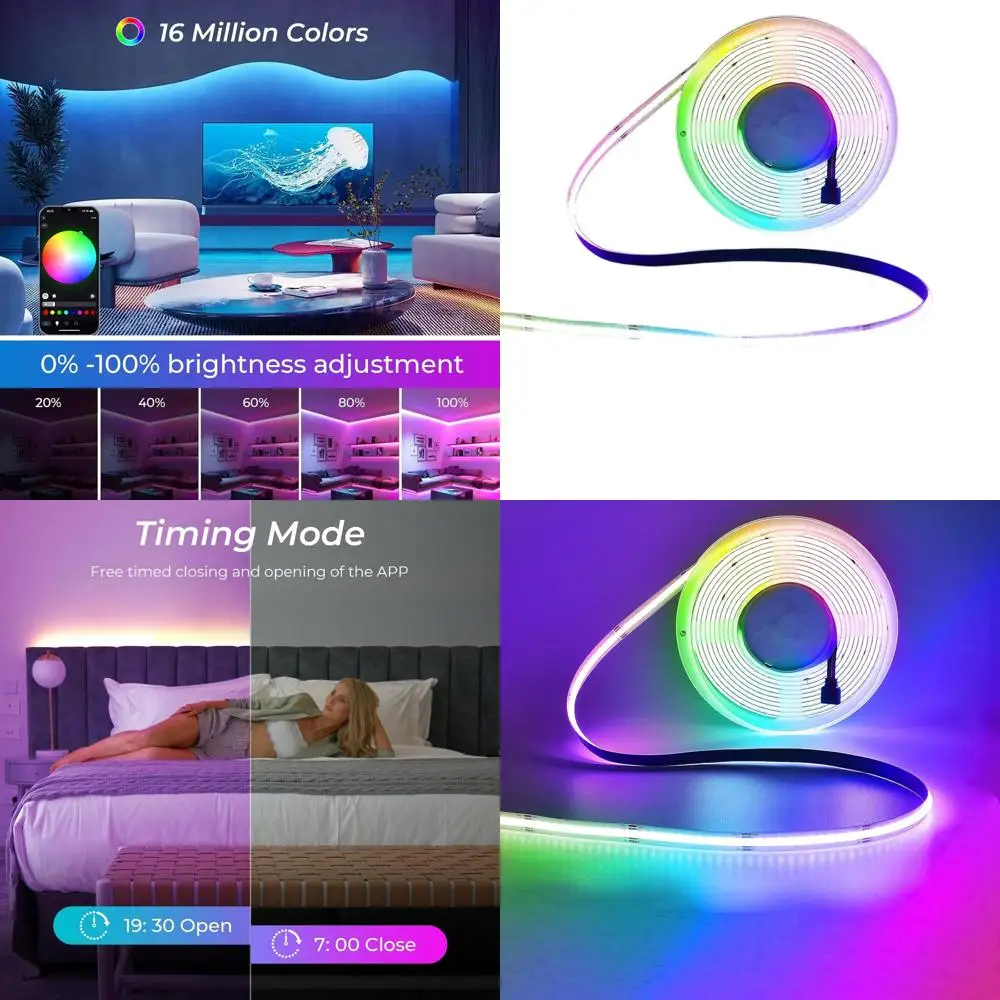 Светодиодная лента RGB COB 24В, 10 м, 5760 светодиодов, ширина 10 мм, совместима с Alexa, синхронизация с музыкой, умная LED-подсветка для телевизора и декора комнаты
Светодиодная лента RGB COB 24В, 10 м, 5760 светодиодов, ширина 10 мм, совместима с Alexa, синхронизация с музыкой, умная LED-подсветка для телевизора и декора комнаты