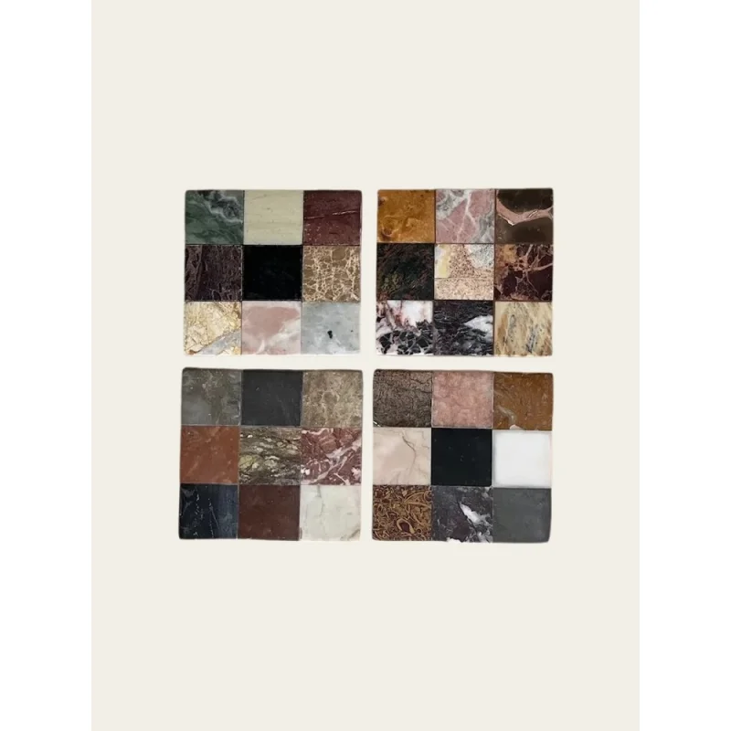 Natural marble coasters in an elegant and luxurious style. Designer tabletop decorative pieces in creative mosaic trays.
Natural marble coasters in an elegant and luxurious style. Designer tabletop decorative pieces in creative mosaic trays.