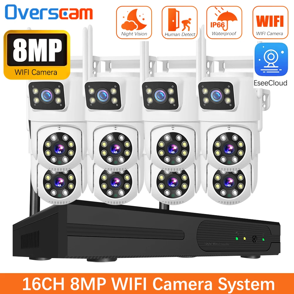 16CH Dual Lens Dual Screen Wireless 5MP NVR Auto Tracking 4K PTZ Camera CCTV Video Surveillance Kit NVR Outdoor Security System
16CH Dual Lens Dual Screen Wireless 5MP NVR Auto Tracking 4K PTZ Camera CCTV Video Surveillance Kit NVR Outdoor Security System