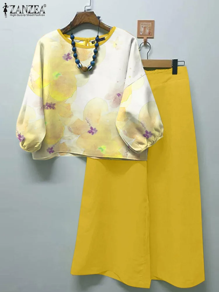 ZANZEA 2PCS Summer Wide Leg Pant Sets Women 3/4 Sleeve Floral Blouse Trousers Suit Bohemain Tracksuits Casual Matching Sets
ZANZEA 2PCS Summer Wide Leg Pant Sets Women 3/4 Sleeve Floral Blouse Trousers Suit Bohemain Tracksuits Casual Matching Sets