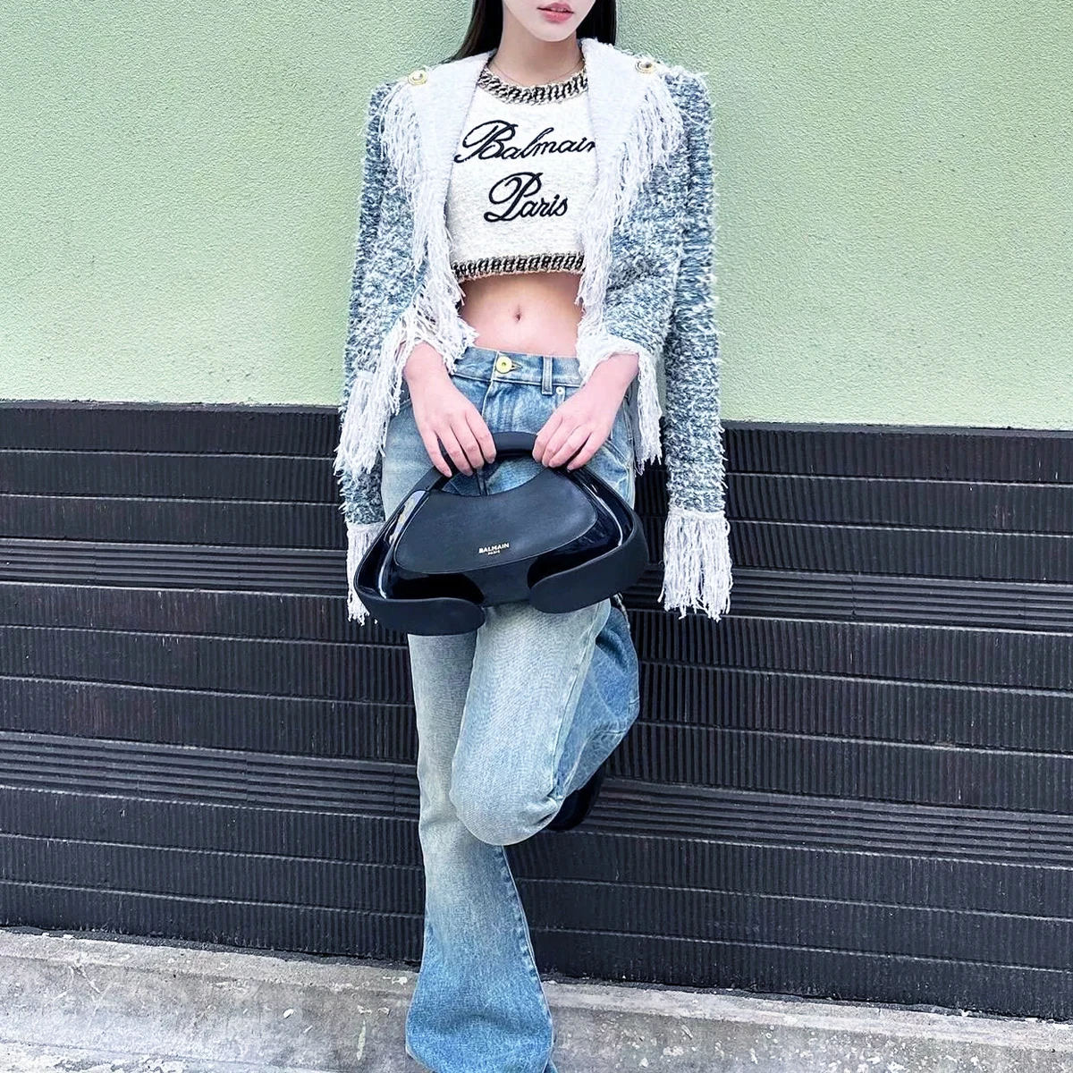 SML Quality Spot Fall/Winter 2024 Luxury Sense Small Fragrance Blue Tassel Tweed Lapel Jacket Temperament Fashion Lady Lady Top
SML Quality Spot Fall/Winter 2024 Luxury Sense Small Fragrance Blue Tassel Tweed Lapel Jacket Temperament Fashion Lady Lady Top