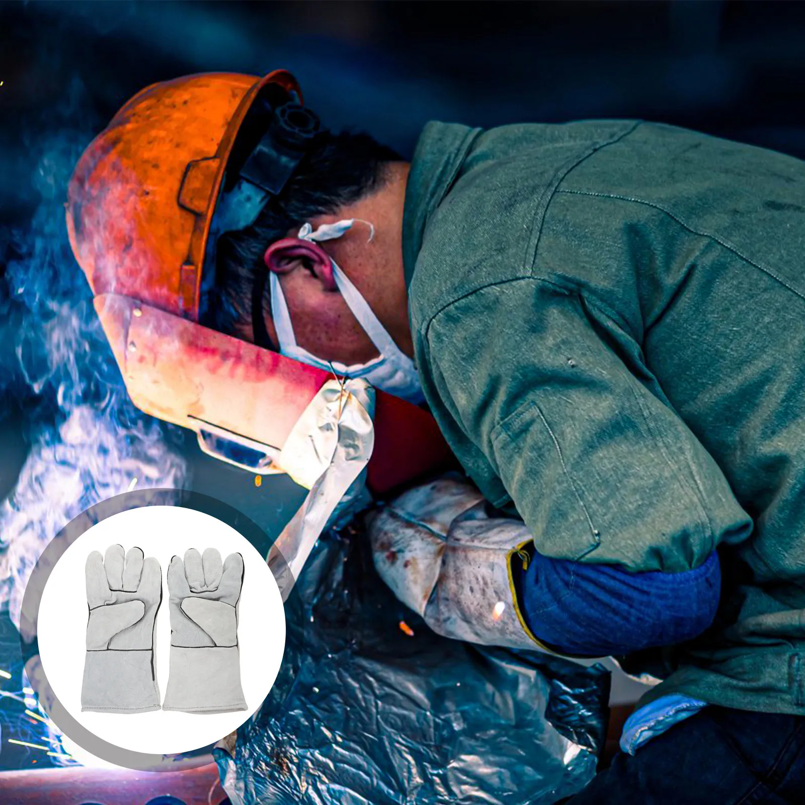 1Pair Electric Welding Insulation Gloves Natural Double Layers 14Inch Long Labor Protection Industry Gloves Gray White
1Pair Electric Welding Insulation Gloves Natural Double Layers 14Inch Long Labor Protection Industry Gloves Gray White