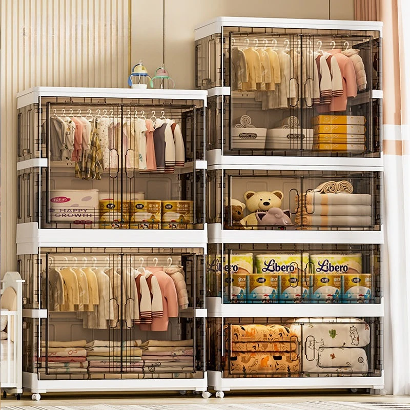 Large Folding Organizer Wardrobe Storage Closet Child Bedroom Folding Cabinet Transparent Locker Bin with Wheels Furniture
Large Folding Organizer Wardrobe Storage Closet Child Bedroom Folding Cabinet Transparent Locker Bin with Wheels Furniture