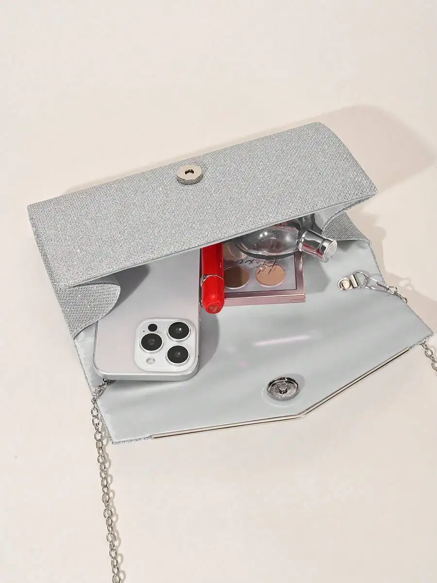 Shiny Envelope Clutch Bag With Detachable Chain For Evening Party Wedding
Shiny Envelope Clutch Bag With Detachable Chain For Evening Party Wedding
