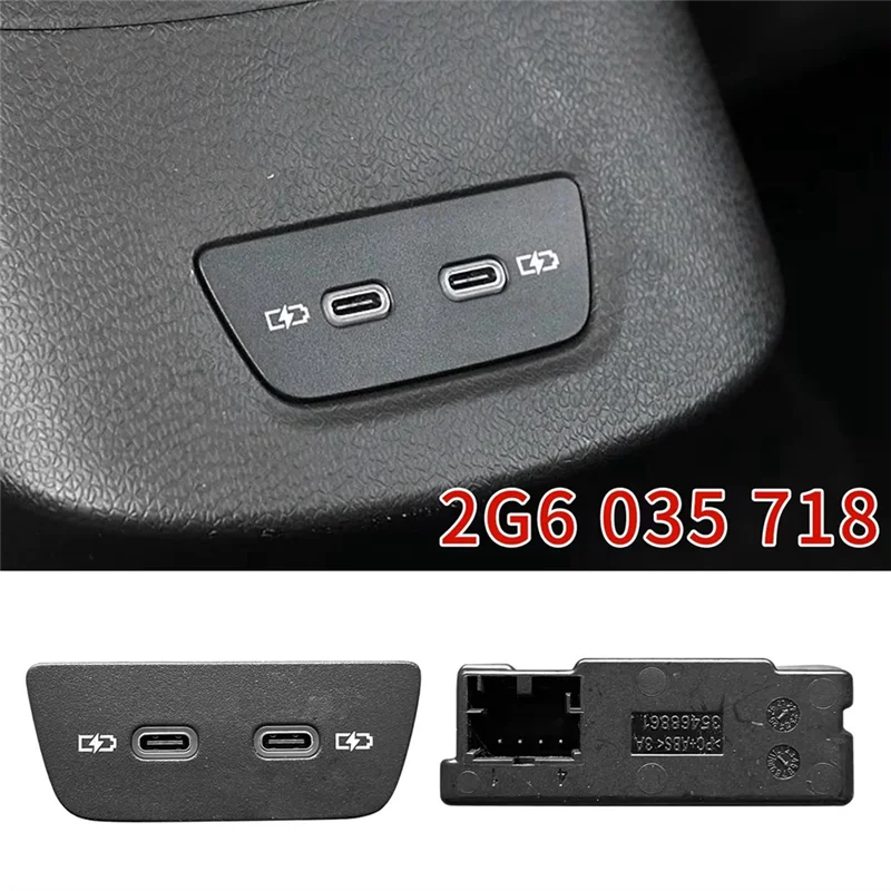 Практичный USB-порт для зарядки, двойной USB-порт для зарядки, разъем TYPE-C для Golf Mk8 ID3 T-Cross T ROC ID3 2G6035718
Практичный USB-порт для зарядки, двойной USB-порт для зарядки, разъем TYPE-C для Golf Mk8 ID3 T-Cross T ROC ID3 2G6035718
