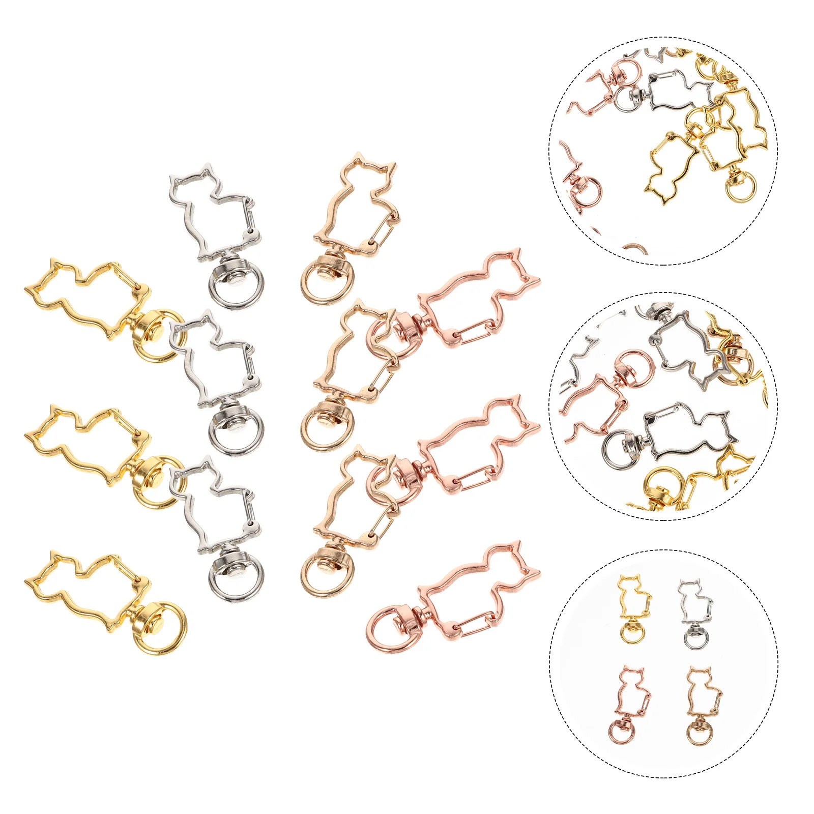 40pcs Metal Cat Head Buckle Durable Alloy Keychain Clips Snap Hook Rings Spring Clasps Parts Accessories Jewelry Supplies
40pcs Metal Cat Head Buckle Durable Alloy Keychain Clips Snap Hook Rings Spring Clasps Parts Accessories Jewelry Supplies